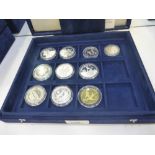 collection of silver world cup commemorative coins including England winners 1966, World Cup 1994