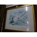 Limited Edition print by Albert Rushing the Cartoonist of Whale, 35x24cm