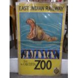 A 1920's Norbury, Natzio and Co., East Indian Railway poster for Calcutta Zoo