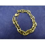 14ct yellow gold heavy anchor link bracelet, stamped 585, the trigger clasp stamped 375, 36g