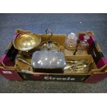 A box of silver plated items and similar