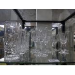 Waterford set of four highball glasses and two sets of fine wine glasses