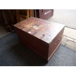 Military style teak and brass bound blanket box