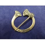 Scottish cloak/kilt pin, hallmark Edinburgh 1830, makers H&H Bros, Celtic and viking ship design