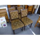 Set of 4 Victorian dining chairs with buttoned upholstery