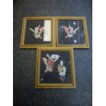 Three framed needlework pictures