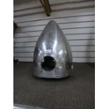 Chrome and aluminium aeroplane nose cone