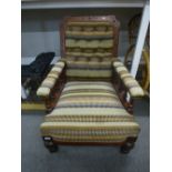 Victorian mahogany open armchair with balustrade supports