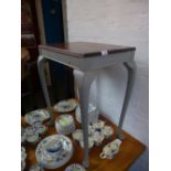 A 1930's occasional table with Burr walnut top on a painted base 55cms