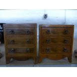 2 Similar miniature chs of drawers on bracket feet