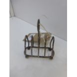 small Sheffield silver toast rack on ball feet ,2.3 troy oz