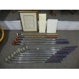 Set of Q2 golf clubs by Sardhill Swilken incl. nine irons and three woods, serial number 1003 and