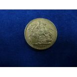 22ct Sovereign dated 1891, 8g Queen Victoria crowned portrait and St George