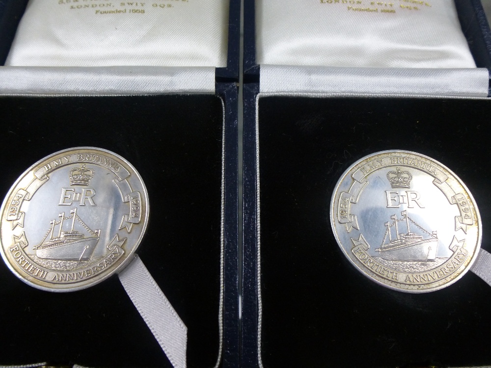 Of Royal inter. Two pairs of HMY Britannia silver coins to commemorate Fortieth anniversary and - Image 3 of 3