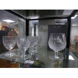 Set of 6 Webb glasses and a Waterford Brandy glass