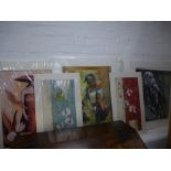 Tabitha Salmon limited edition print of men and horse, Pascale Bigot limited edition print of a lady