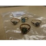 4 Vintage 9 carat rings