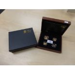 Royal Mint 4 coin 22ct collection dated 2013, comprising: Double Sovereign, Sovereign, Half