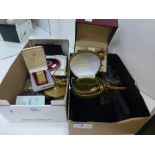 Collection of vintage ladies compacts 2 boxes. together with a quantity of vintage & modern