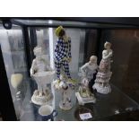 Five porcelain figures to include German examples