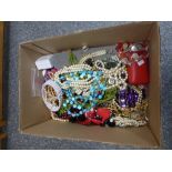 Boxed costume jewellery including necklaces etc.