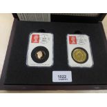 United Kingdom two coin gold set comprising: 22ct gold Sovereign, weight 7.98g together with 24ct