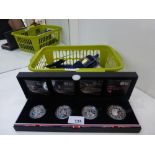 Collection of four Royal Mint Silver Proof £5 Coins to commemorate London Olympic Games 2012, boxed,