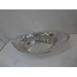 Edwardian silver boat shaped basket with pierced decoration, Sheffield 1901, maker's mark H.A. for