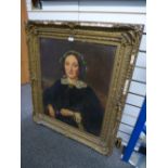 A 19th century oil portrait of lady signed E.A Becker 1850, 62 X 75cms