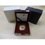 Royal Mint 22ct gold £5 proof coin, The 90th Birthday of Her Majy The Queen, 916.7AU, diameter 38.