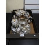 Quantity of good quality silver plated ware incl. 3 piece embossed tea set etc