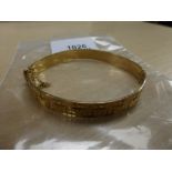 9ct yellow gold bangle, marked 375, approx. 15g