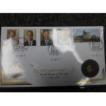 Jubilee Mint House of Windsor 100th Anniversary sold gold One Crown coin, with First Day Cover,