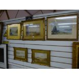 Four Victorian water colours of landscapes one signed Clinton Jones with gold mounts and a