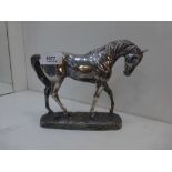 Silver equrian model of a horse, Sheffield 1998, stamped FILLED, D. GEENTY, 22 x 17cm