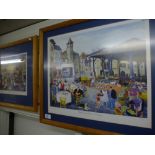 Pencil signed limited edition prints of French markets signed by MM Loxton, 438/1950 and 325/500