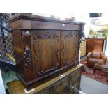 A Victorian rosewood Chiffonier having one long drawer with cupboard below, 123cms