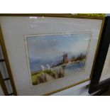 Leslie L H Moore; a watercolour of derelict watermill, signed 37.5 X 27cms