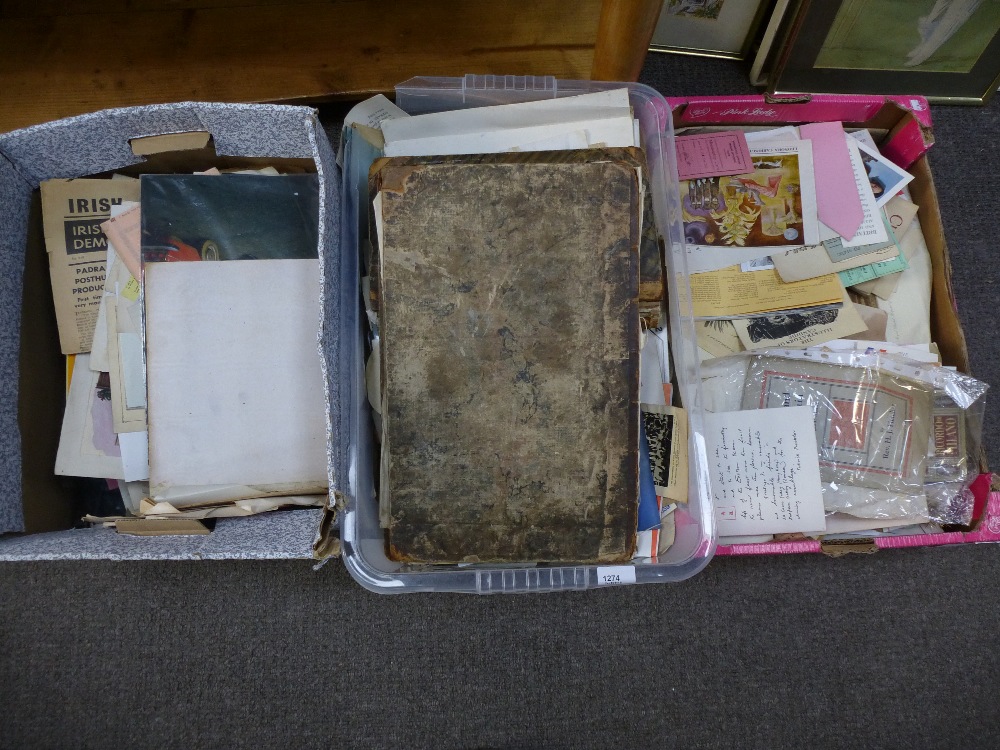 Three boxes of mixed ephemera to include letters from engineer on Indian plantation