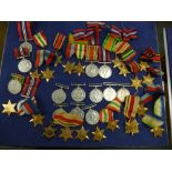 Collection of WWII defence medals, campaign medals, including France, Germany, Italy, Africa,