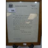 2 Bronze death plaques - Robert Henry Jellis and Fredrick Hennen, together with a framed letter from