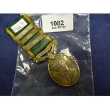 George VI territorial army efficient service medal, with 3 stitch on award King's crown ribbon