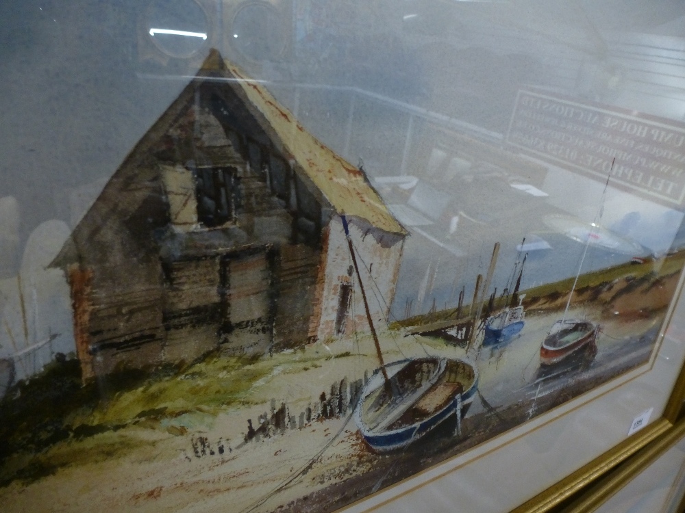 Leslie L H Moore, a watercolour of Norfolk coast with sailing boats, signed 54.5 X 37cms. - Image 2 of 2