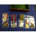 WW11 campaign medal, defence medal, Italy Star, 1914 allied First World War patriotic medal etc.