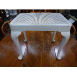 Early 20th Century grey painted piano stool with cane seat