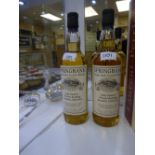 Two bottle of genuine Springbank single malt scotch whisky, cask owners private bottling Bourbon