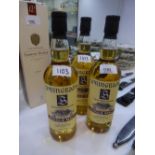 Three bottles of genuine Springbank single malt scotch whisky, cask owners private bottling, with