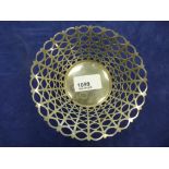 1960 Silver circular bon-bon dish with pierced edge, Birmingham 1960, 14cm diam, 2 troy oz