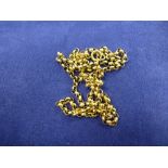9ct yellow gold neck chain, clasp stamped 9ct, approx. 11g 28cm long