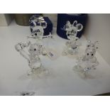 Four Swarovski Crystal Disney figures: comprising Mickey Mouse, Donald Duck, Minnie Mouse and